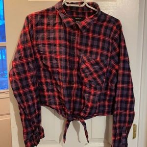 2/$20 Tie-Front Cropped Flannel